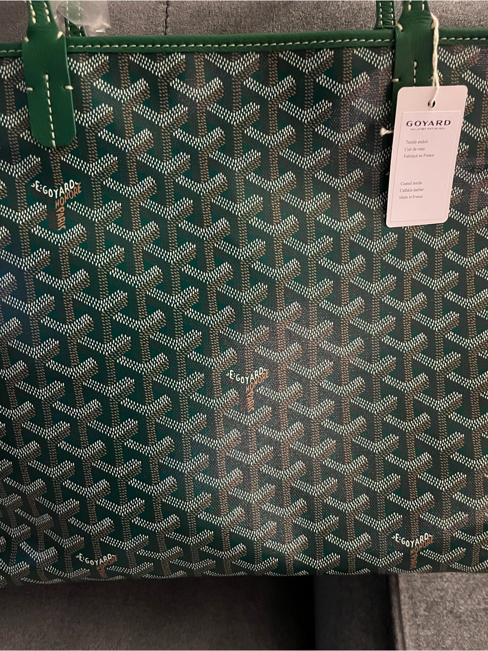 Goyard Green Saint Louis PM Large Tote with Signature Chevron - Picture 4 of 13